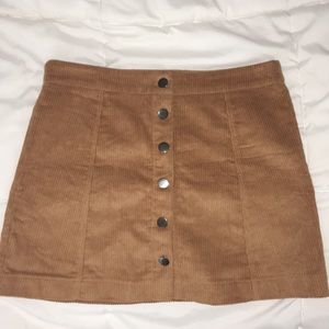 A corduroy mini skirt